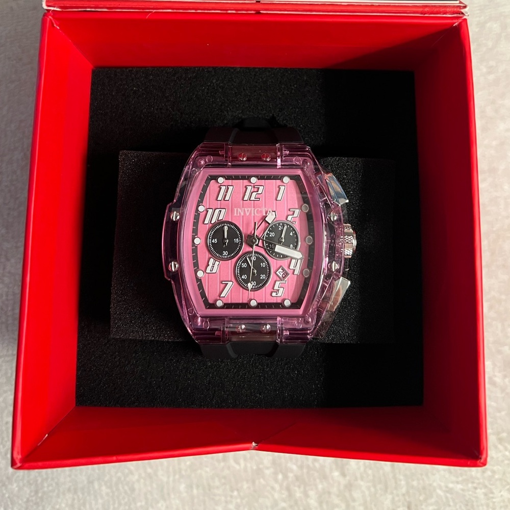Invicta S1 Rally Kinesia Anatomic Men's Watch-47mm MOD-50083 Pink(NWT) CUSTOM!!!
